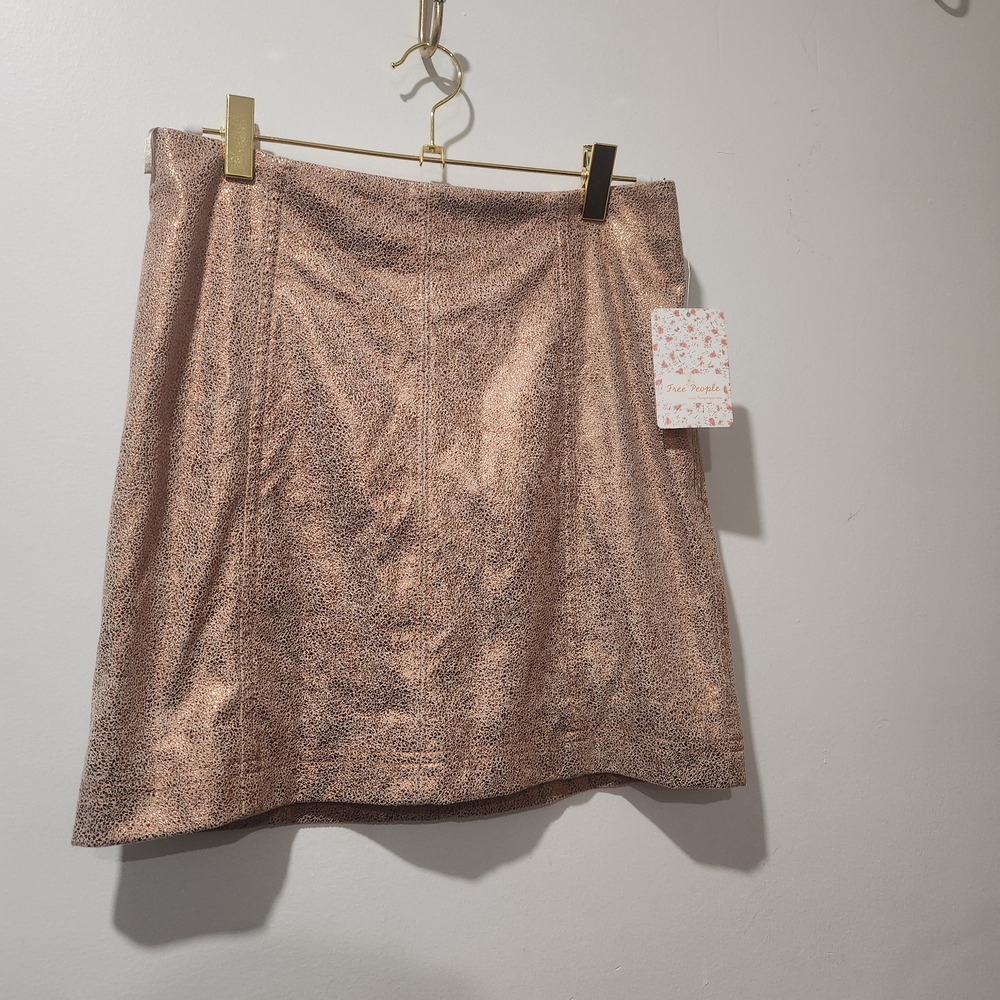 Free People Copper Metalic Mini Skirt